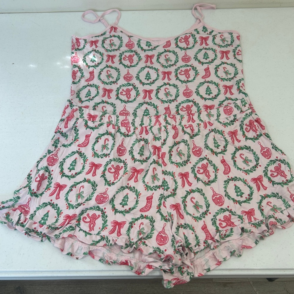 Roller Rabbit Tis The Season Lily Set Pink Christmas Pajamas XL NEW